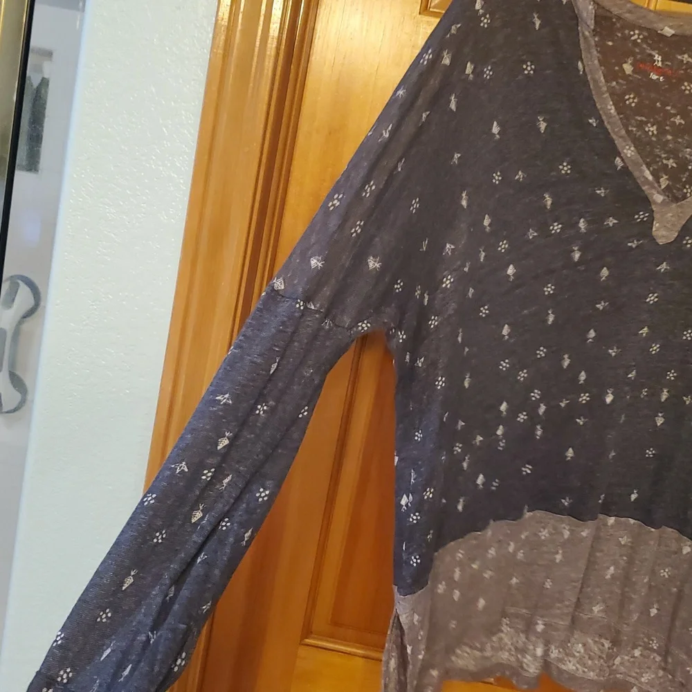Johnny Was Pete & Greta Womans Semi Sheer‎ Linen Floral Shirt Size Medium - Picture 12 of 13